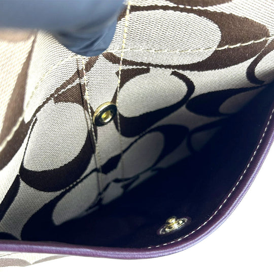 COACH Tote Bag 11292 Canvas, Leather beige Signature Women Used Authentic