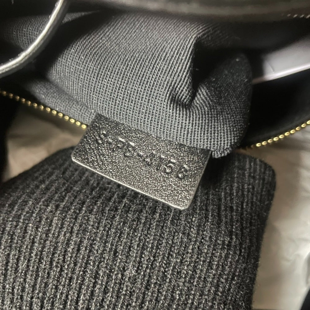 CELINE Backpack 188373BFI leather Black x Gold Metal Small C charm Women Used Authentic