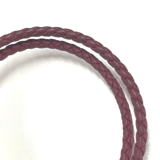 HERMES bracelet leather Red brown HMetal Braid Truni Tresse unisex(Unisex) Used Authentic