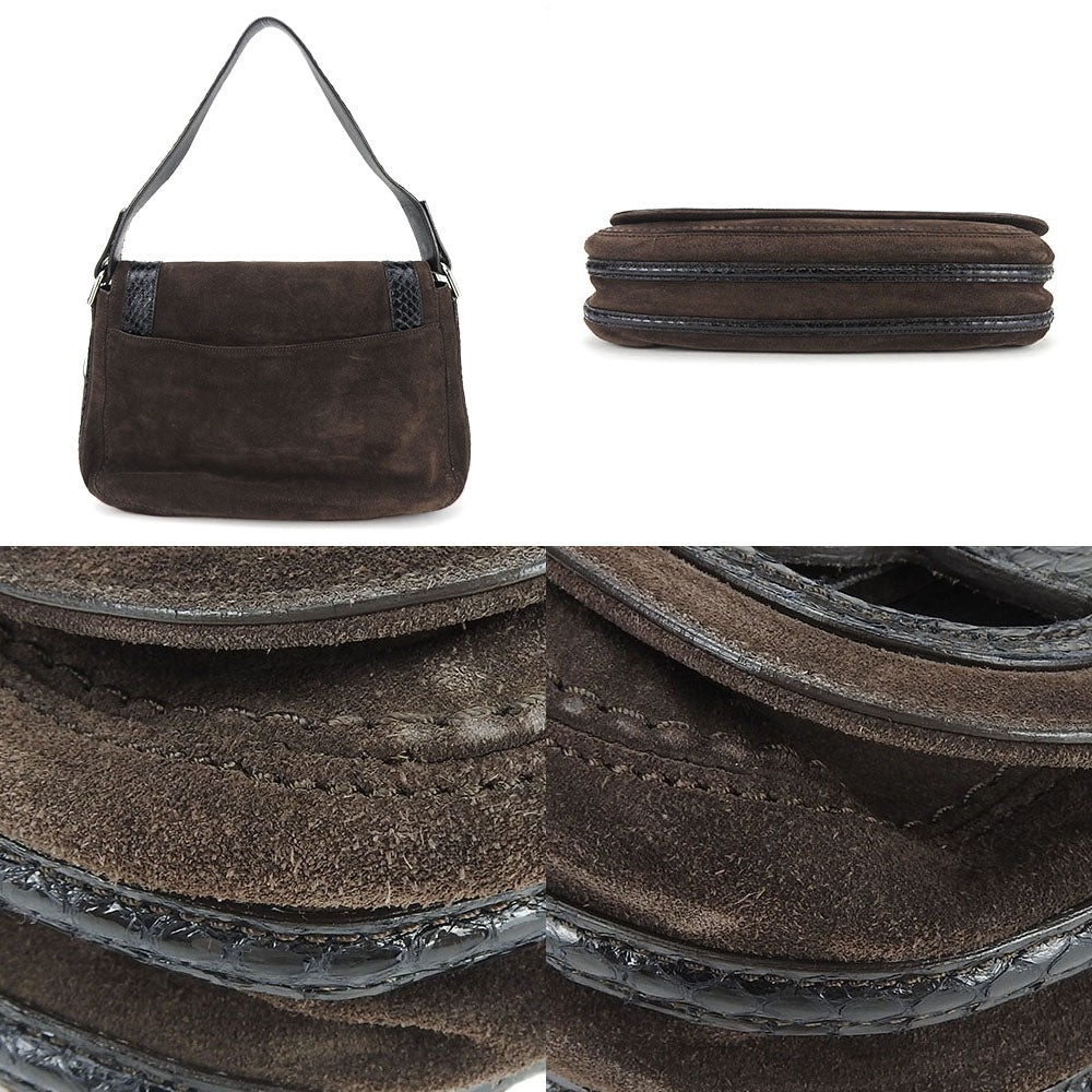 CARTIER Shoulder Bag Suede, Leather Brown Women Used Authentic