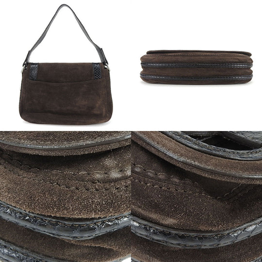 CARTIER Shoulder Bag Suede, Leather Brown Women Used Authentic