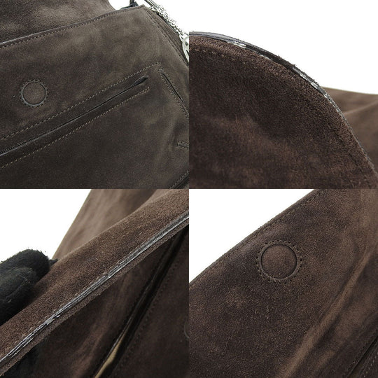 CARTIER Shoulder Bag Suede, Leather Brown Women Used Authentic