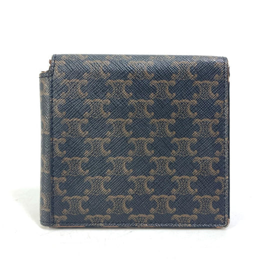 CELINE Folded wallet leather Brown Card Case triomphe wallet mens Secondhand Authentic