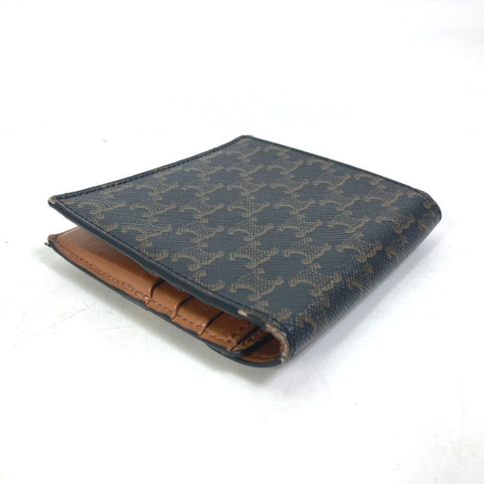 CELINE Folded wallet leather Brown Card Case triomphe wallet mens Secondhand Authentic