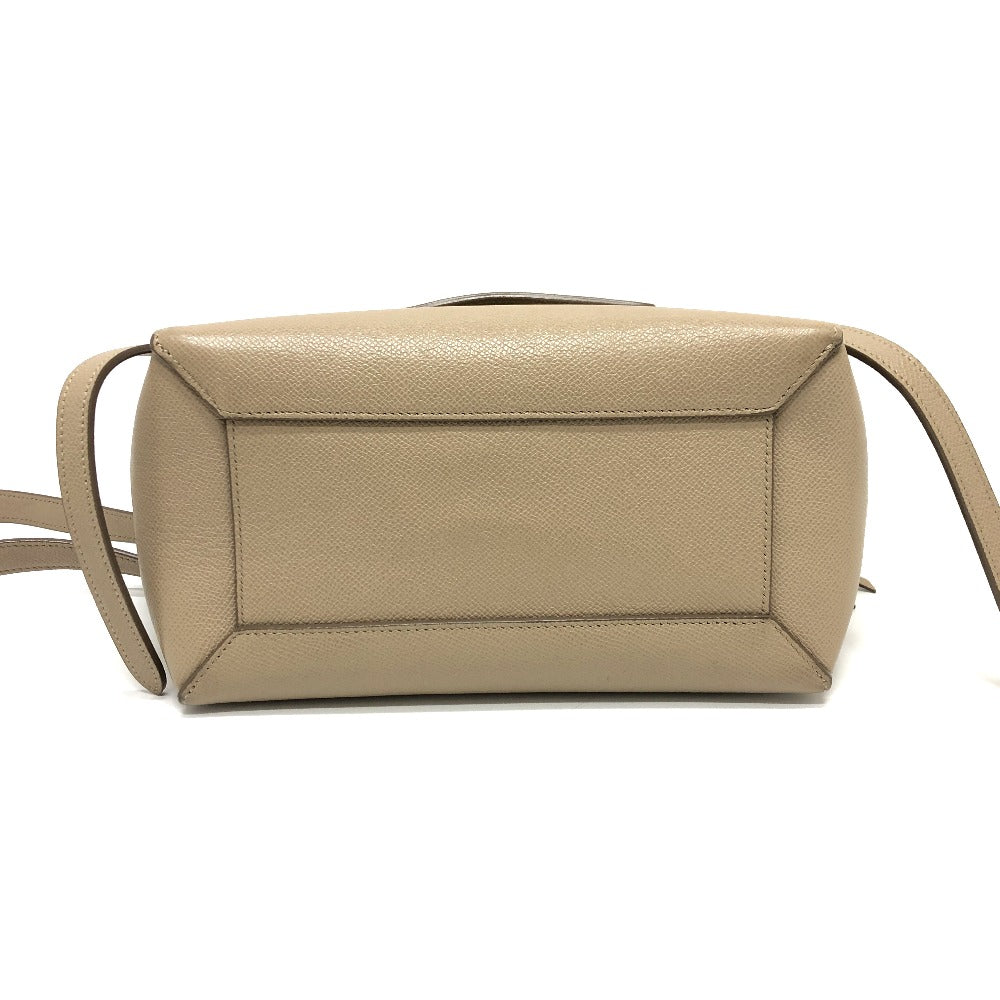 CELINE Handbag 189153 leather beige 2WAY handbag Women Used Authentic