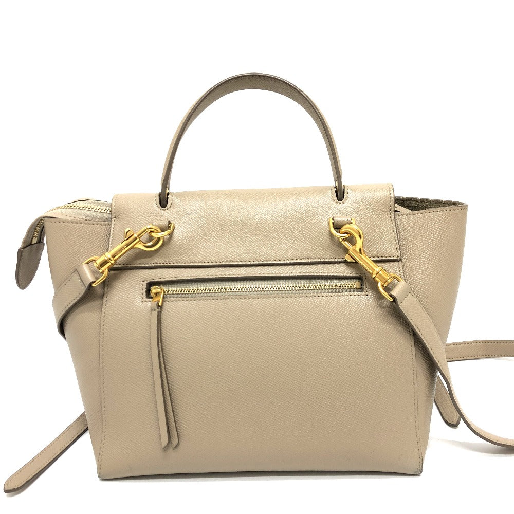 CELINE Handbag 189153 leather beige 2WAY handbag Women Used Authentic