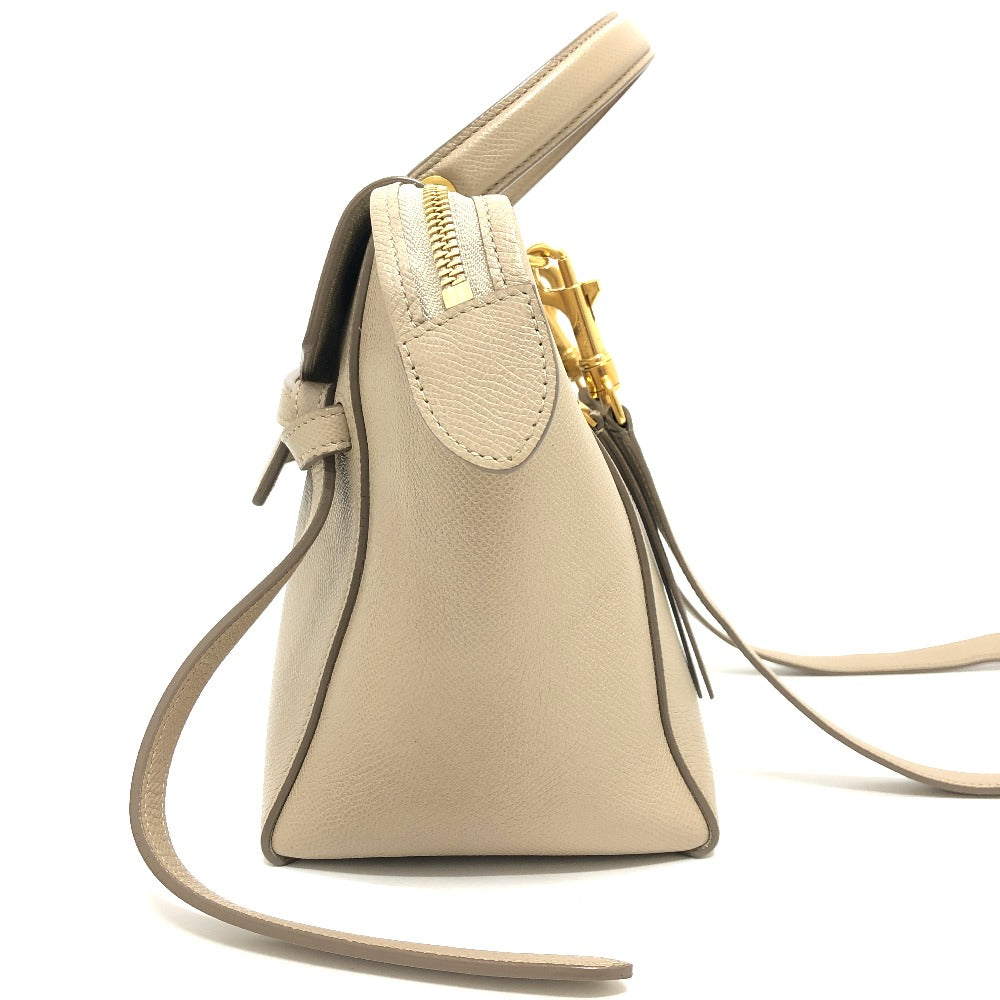 CELINE Handbag 189153 leather beige 2WAY handbag Women Used Authentic