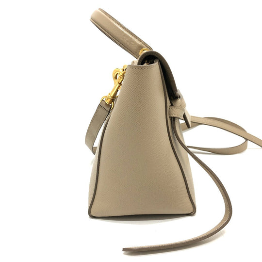 CELINE Handbag 189153 leather beige 2WAY handbag Women Used Authentic