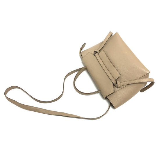 CELINE Handbag 189153 leather beige 2WAY handbag Women Used Authentic