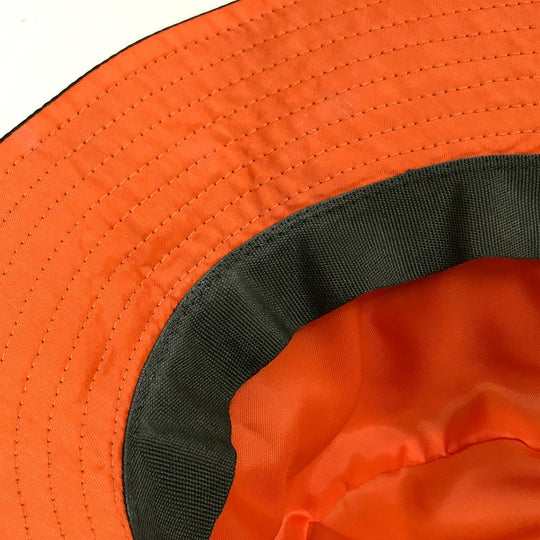 CELINE hat 2AUB8930C Nylon Khaki x Orange quilting logo Women S Used Authentic
