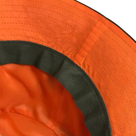 CELINE hat 2AUB8930C Nylon Khaki x Orange quilting logo Women S Used Authentic