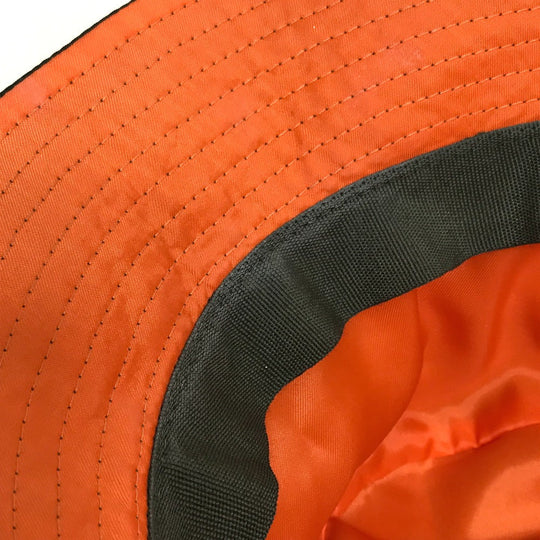 CELINE hat 2AUB8930C Nylon Khaki x Orange quilting logo Women S Used Authentic