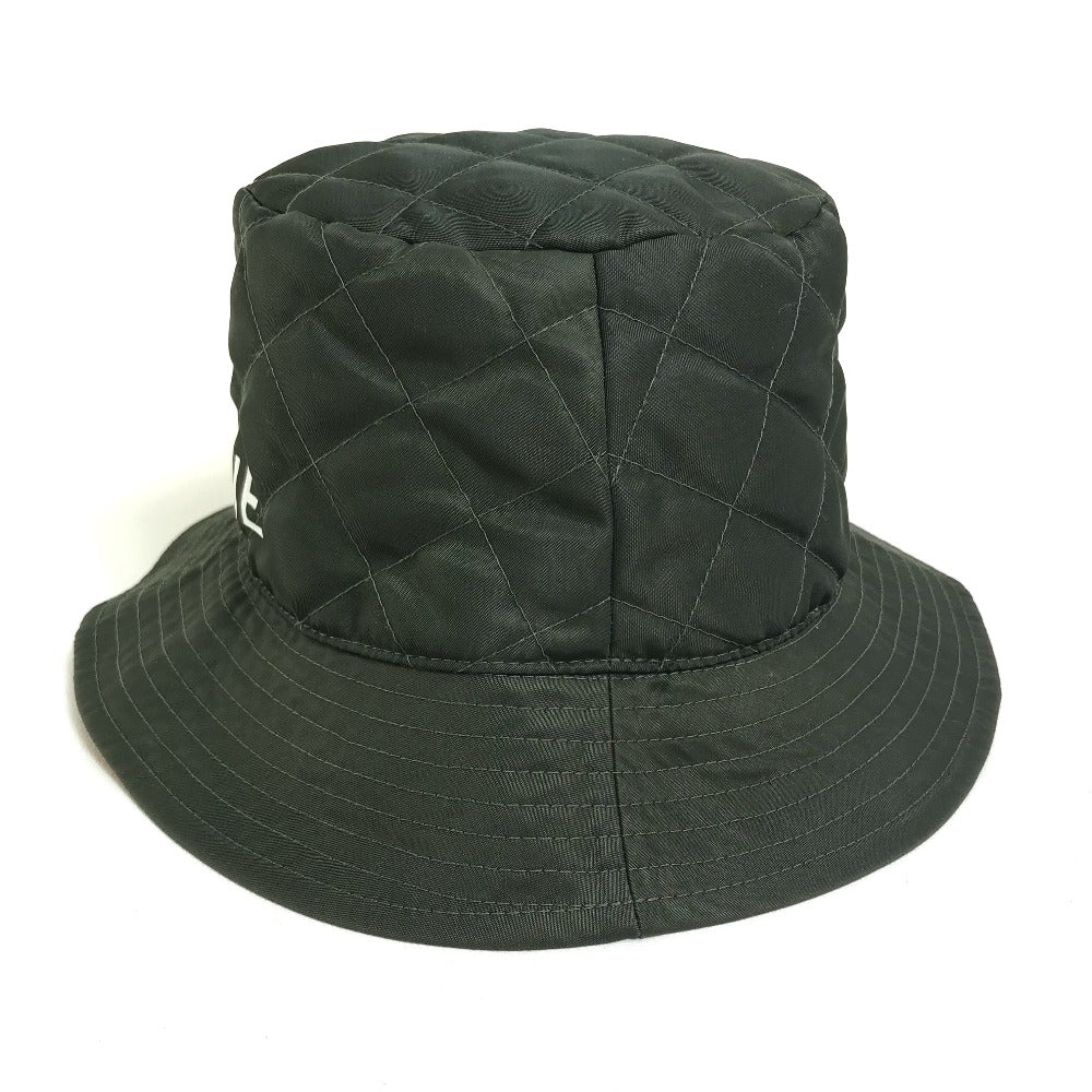 CELINE hat 2AUB8930C Nylon Khaki x Orange quilting logo Women S Used Authentic