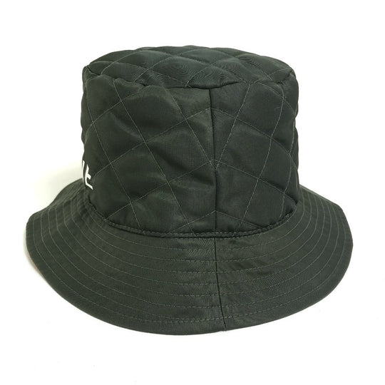 CELINE hat 2AUB8930C Nylon Khaki x Orange quilting logo Women S Used Authentic