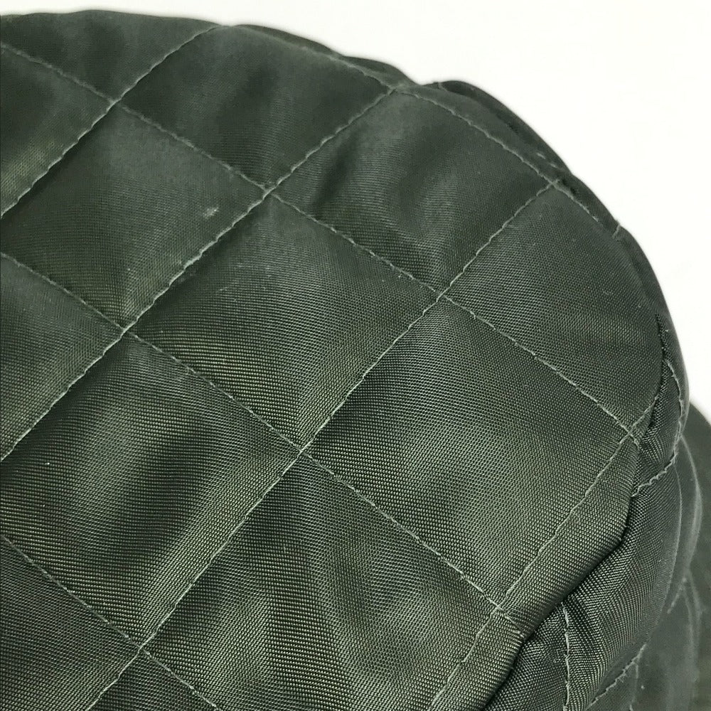 CELINE hat 2AUB8930C Nylon Khaki x Orange quilting logo Women S Used Authentic
