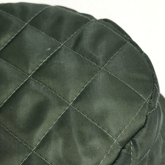 CELINE hat 2AUB8930C Nylon Khaki x Orange quilting logo Women S Used Authentic