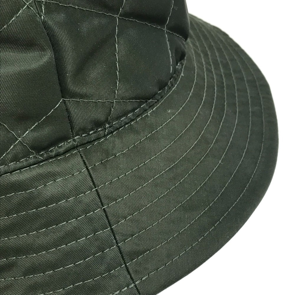 CELINE hat 2AUB8930C Nylon Khaki x Orange quilting logo Women S Used Authentic