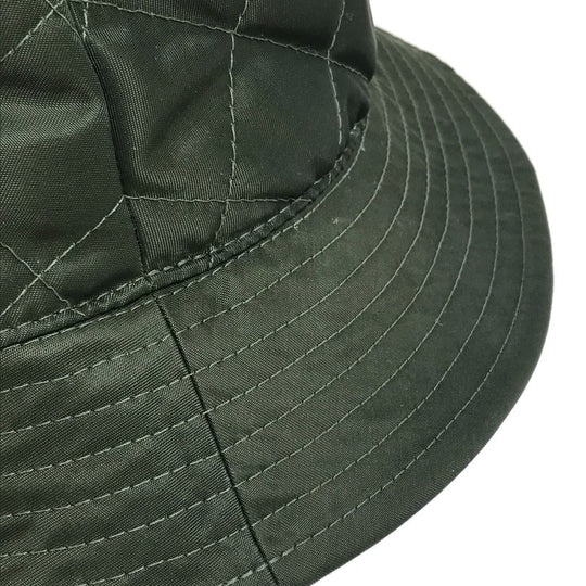 CELINE hat 2AUB8930C Nylon Khaki x Orange quilting logo Women S Used Authentic