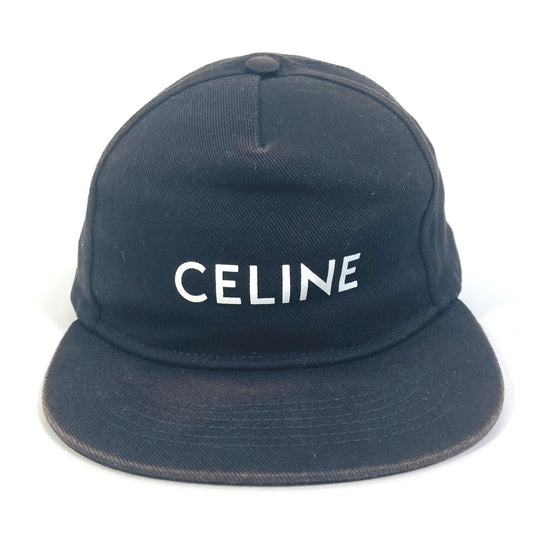 CELINE cap cotton black hat logo hat