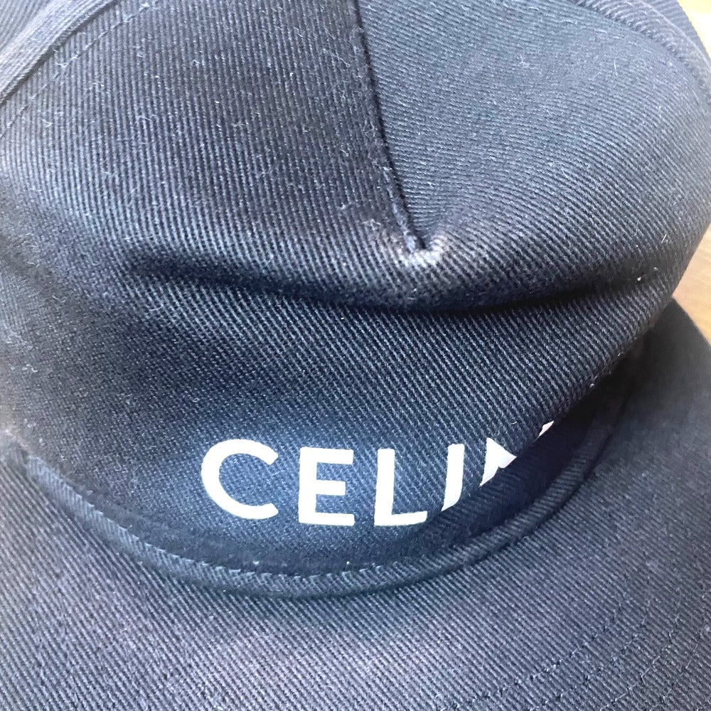 CELINE cap cotton black hat logo hat