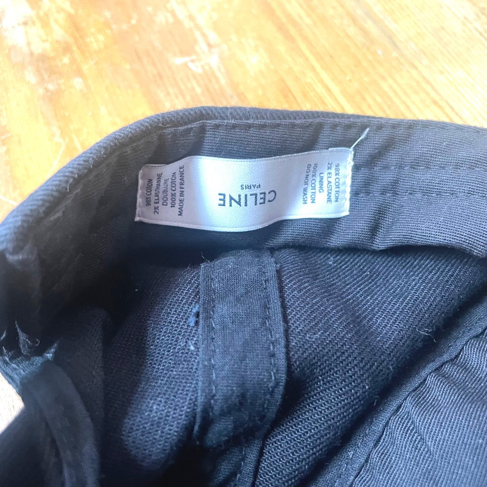 CELINE cap cotton black hat logo hat