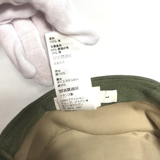 CELINE cap 2AUR5769K cotton khaki Triomphe gabardine cotton army cap Women L Used Authentic