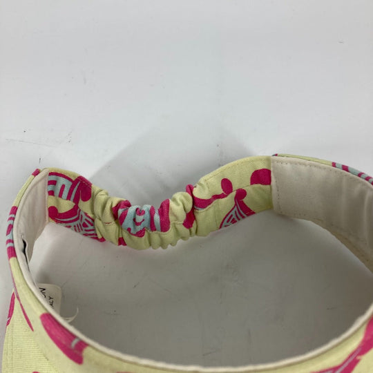 CELINE Sun visor cotton yellow triomphe logo Women Used Authentic