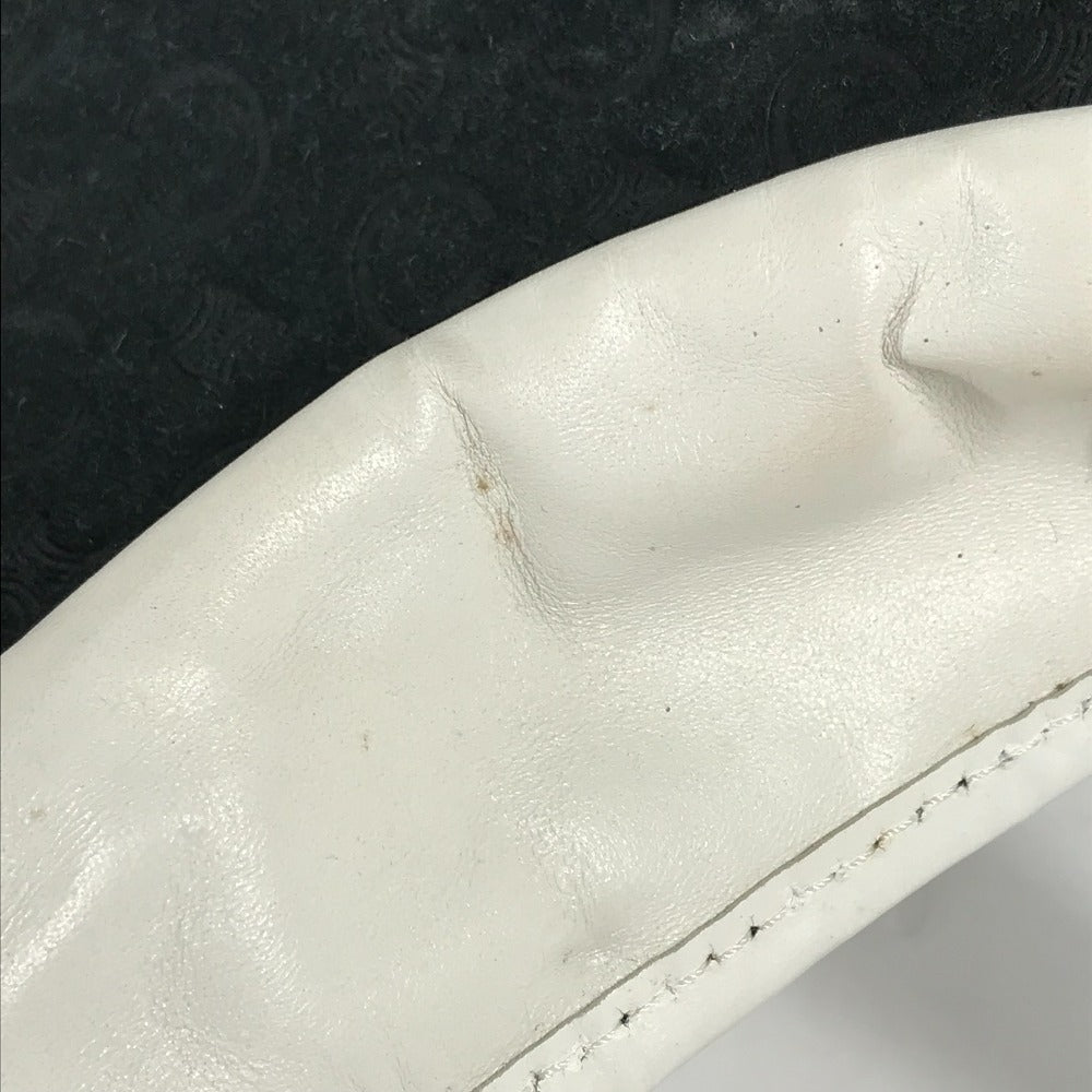 CELINE Sun visor Leather / suede black Triomphe Women Used Authentic