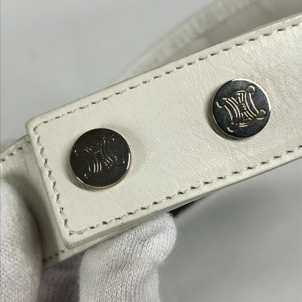 CELINE Sun visor Leather / suede black Triomphe Women Used Authentic