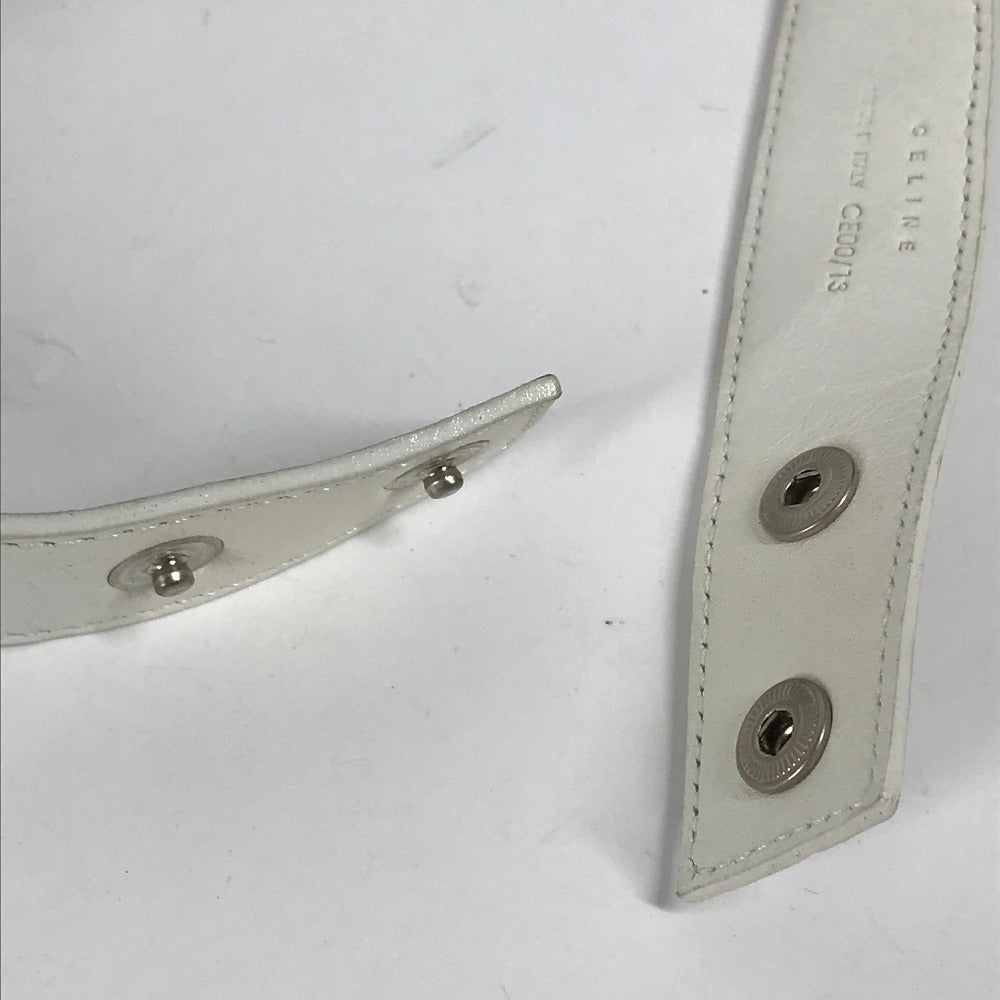 CELINE Sun visor Leather / suede black Triomphe Women Used Authentic