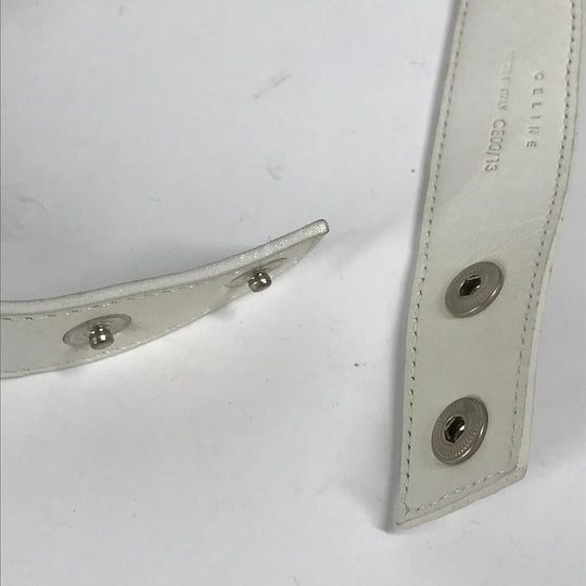 CELINE Sun visor Leather / suede black Triomphe Women Used Authentic