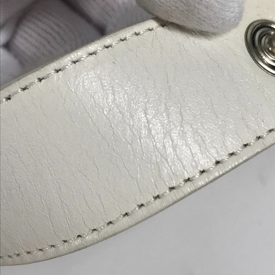 CELINE Sun visor Leather / suede black Triomphe Women Used Authentic