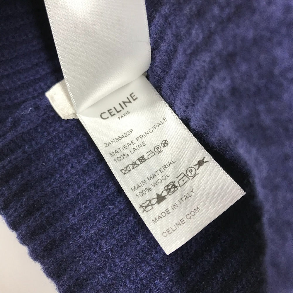 CELINE Knit hat 2AH35423P wool Navy By color logo Women(Unisex) Used Authentic