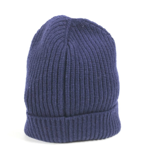 CELINE Knit hat 2AH35423P wool Navy By color logo Women(Unisex) Used Authentic