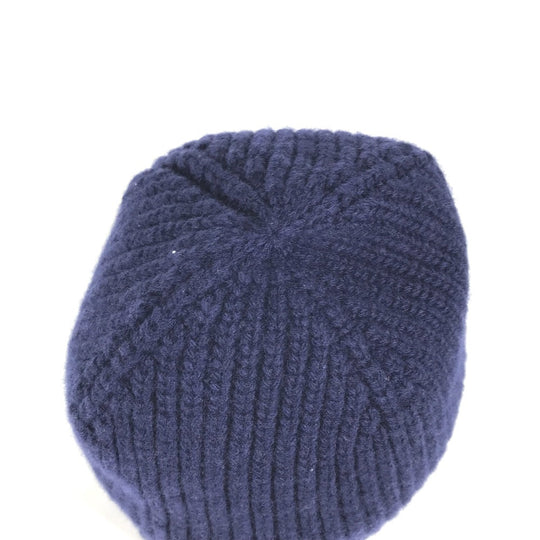 CELINE Knit hat 2AH35423P wool Navy By color logo Women(Unisex) Used Authentic
