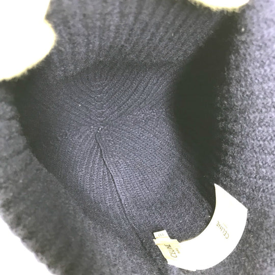 CELINE Knit hat 2AH35423P wool Navy By color logo Women(Unisex) Used Authentic