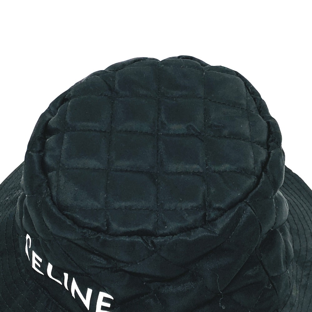 CELINE hat 2AUB0930C Nylon black logo quilting Ｌ