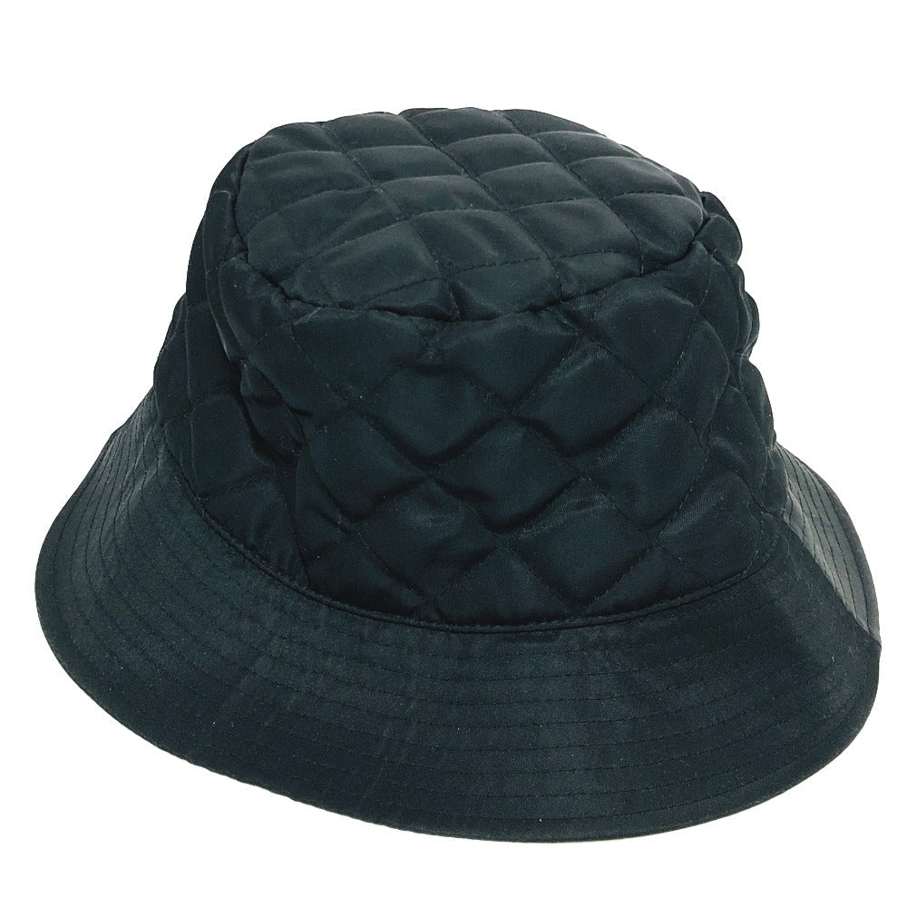 CELINE hat 2AUB0930C Nylon black logo quilting Ｌ