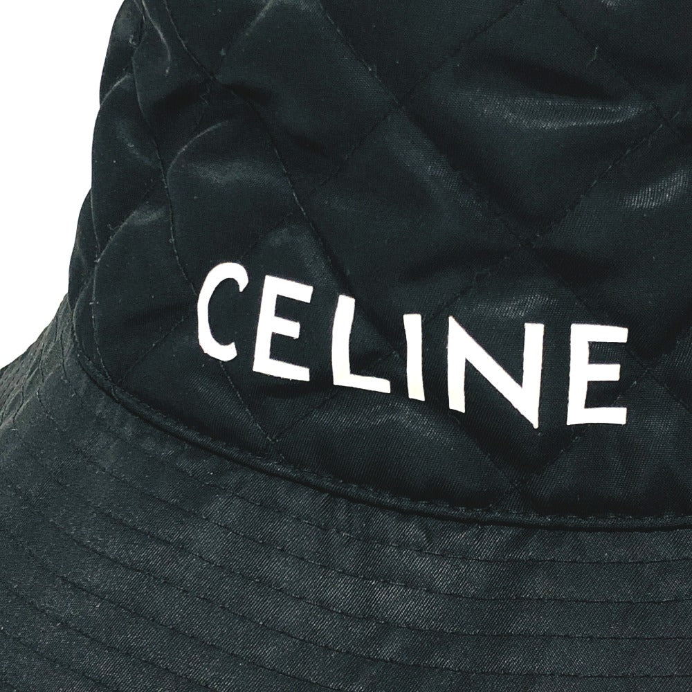 CELINE hat 2AUB0930C Nylon black logo quilting Ｌ