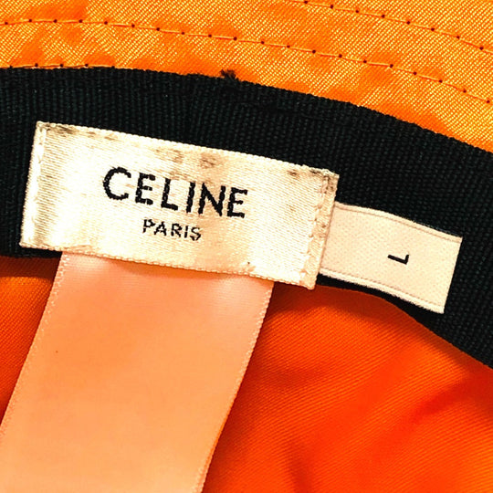 CELINE hat 2AUB0930C Nylon black logo quilting Ｌ