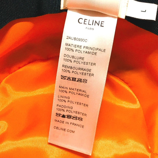 CELINE hat 2AUB0930C Nylon black logo quilting Ｌ