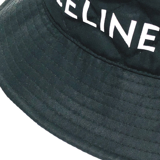 CELINE hat 2AUB0930C Nylon black logo quilting Ｌ