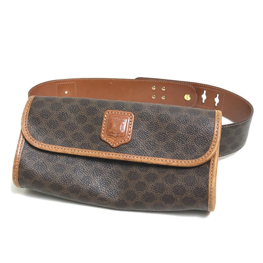 CELINE Waist bag PVC / Leather Brown Macadam Women 65 Used Authentic