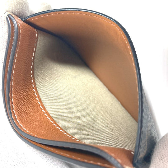 CELINE Card Case canvas Brown logo triomphe Women Used Authentic