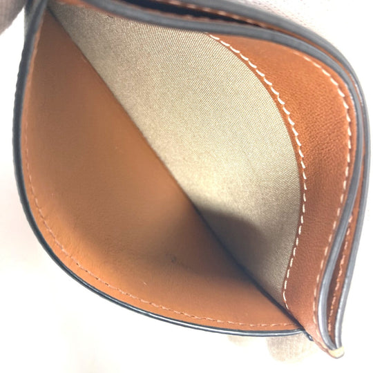CELINE Card Case canvas Brown logo triomphe Women Used Authentic