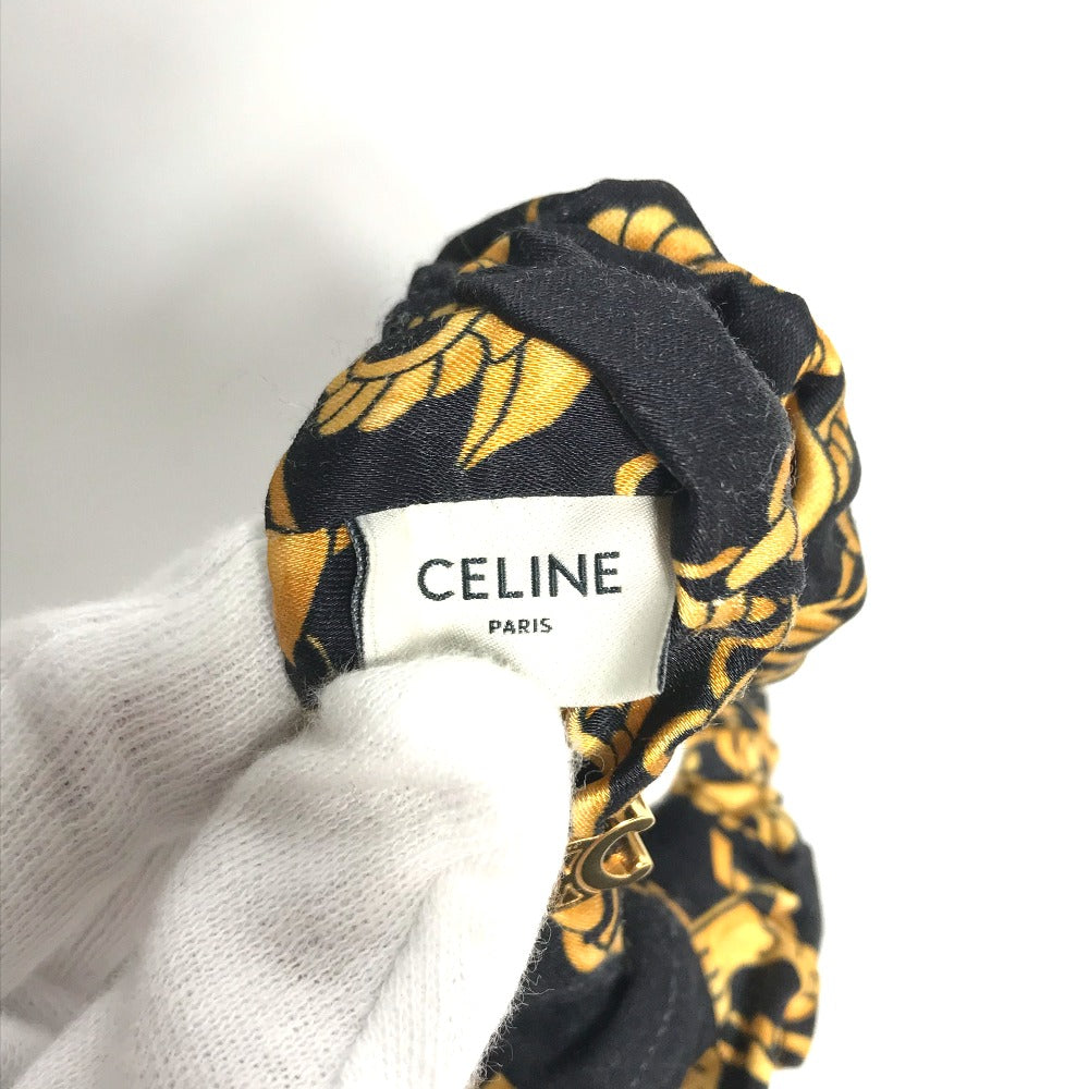 CELINE hair accessory silk black hair accessories hair rubber ChainPattern Women Used Authentic