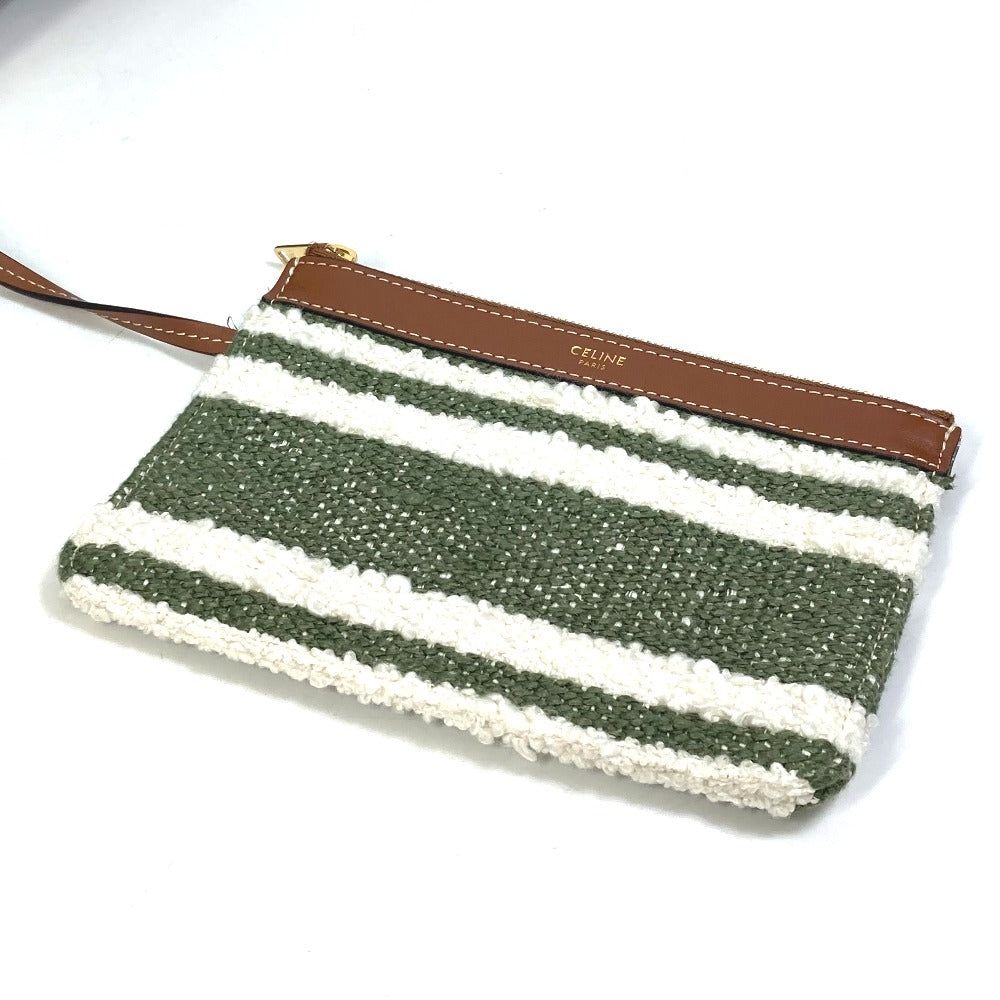 CELINE Handbag 195572ED3-15KZ Calfskin, Textile multicolor border Bucket16 (Sez) Striped textile Women Used Authentic
