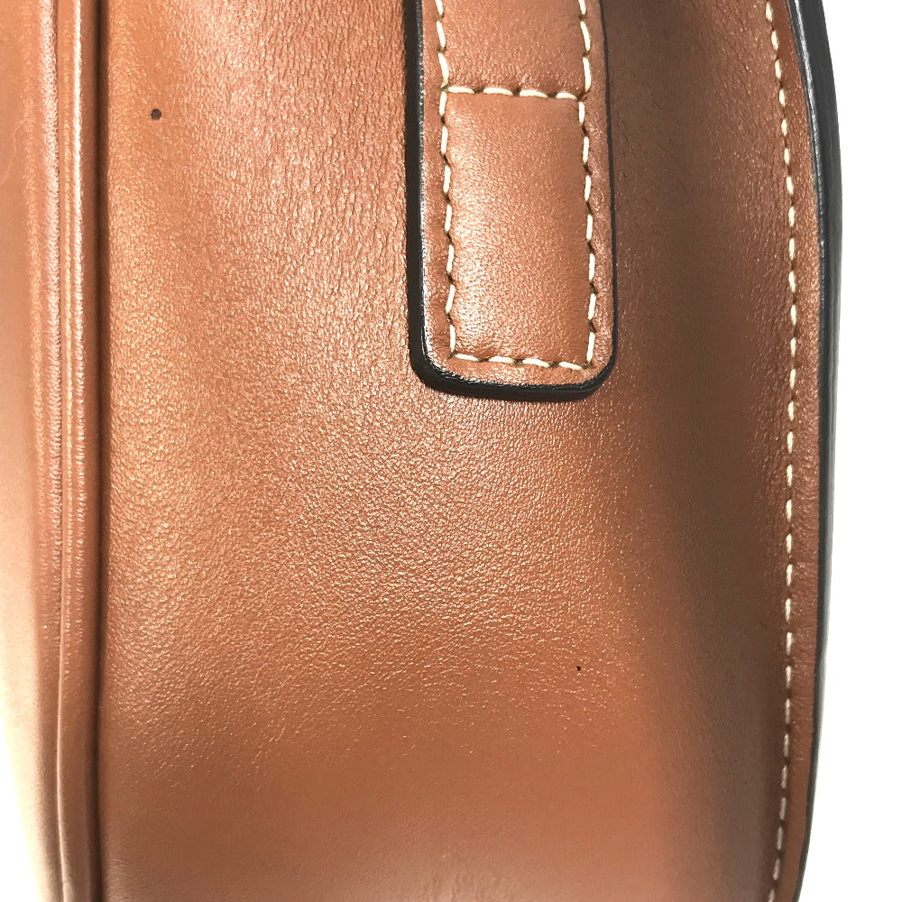 CELINE Shoulder Bag 198263DU3 leather Brown Crossbody pochette Folco Cuir Triomphe Women Used Authentic