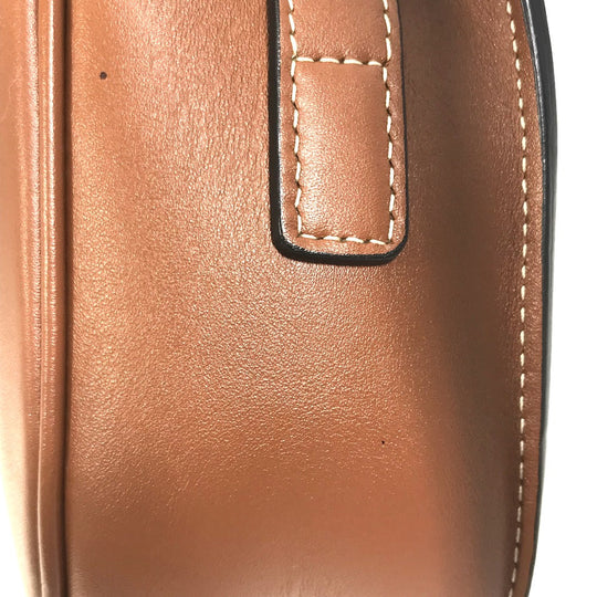 CELINE Shoulder Bag 198263DU3 leather Brown Crossbody pochette Folco Cuir Triomphe Women Used Authentic