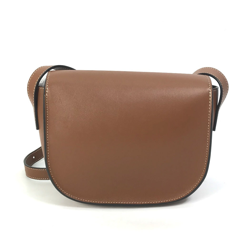 CELINE Shoulder Bag 198263DU3 leather Brown Crossbody pochette Folco Cuir Triomphe Women Used Authentic